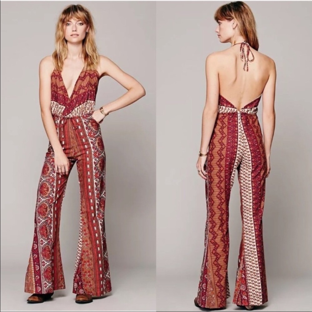 Novella royale halter open back jumpsuit